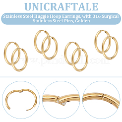 8 Pairs Ion Plating(IP) 304 Stainless Steel Huggie Hoop Earrings&nbsp;EJEW-UN0002-39