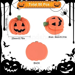 50Pcs Pumpkin Opaque Resin Cabochons&nbsp;RESI-SC0003-34