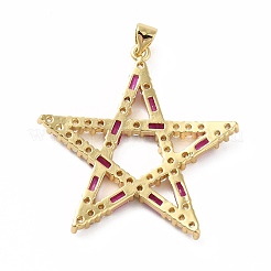 Rack Plating Brass Micro Pave Cubic Zirconia Pendants&nbsp;KK-E281-09G-03