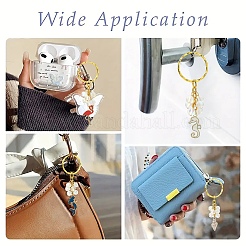 5Pcs Alloy Enamel & Synthetic Moonstone Keychain&nbsp;KEYC-YW00176