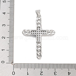 Rack Plating Brass Clear Cubic Zirconia Pendants&nbsp;KK-M293-12P