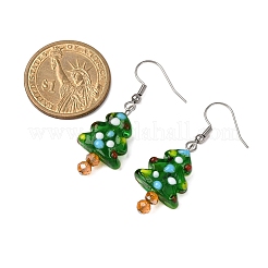 304 Stainless Steel Christmas Tree Dangle Earrings&nbsp;EJEW-JE06524