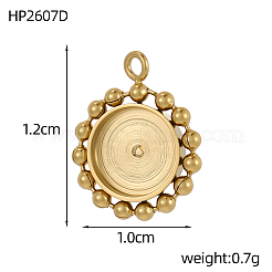 304 Stainless Steel Pendant Cabochon Settings&nbsp;STAS-OY009-05G