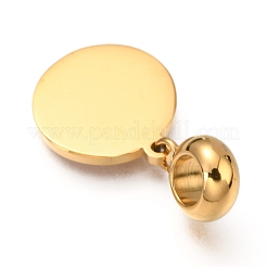 Ion Plating(IP) 304 Stainless Steel European Dangle Charms&nbsp;STAS-O097-12G