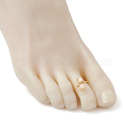 Copper Wire Wrapped Natural Cultured Freshwater Pearl Toe Open Ring&nbsp;X-RJEW-JR00620