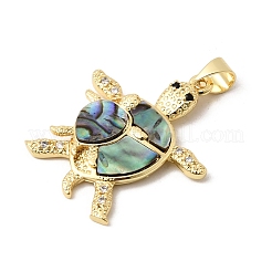 Brass Micro Pave Cubic Zirconia Pendants&nbsp;KK-H267-063G
