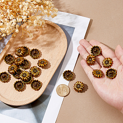24Pcs 1-Hole Tibetan Style Alloy Shank Buttons&nbsp;BUTT-FH0001-022AG