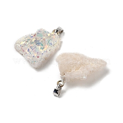 Electroplated Raw Rough Natural Druzy Agate Pendants&nbsp;G-H084-07P-02
