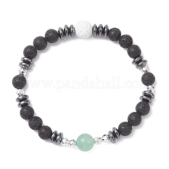 Natural & Synthetic Mixed Gemstone Beaded Stretch Bracelets for Men Women&nbsp;BJEW-JB12601