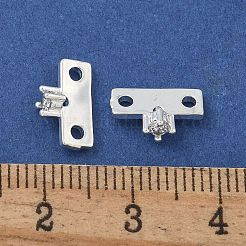 Brass Clear Cubic Zirconia Spacer Bars&nbsp;ZIRC-F141-06S