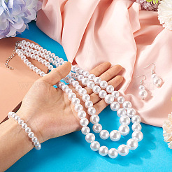 ABS Plastic Imitation Pearl Beads Jewelry Set&nbsp;SJEW-TAC00004