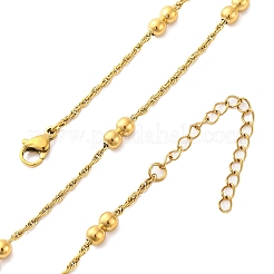 304 Stainless Steel Double Round Rope Chain Necklaces&nbsp;NJEW-C073-10G