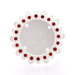 Adjustable Flower Alloy & Iron Rhinestone Bezel Cup Ring Base with Rotatable Tray&nbsp;MAK-T012-09S