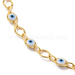 Brass Horse Eye Link Chain Necklaces&nbsp;NJEW-JN03161-02
