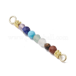 Natural & Synthetic Round Gemstone Faceted Round Beaded Chakra Connector Charms&nbsp;PALLOY-JF03456