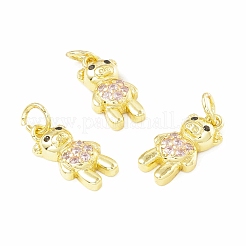 Brass Micro Pave Cubic Zirconia Pendants&nbsp;KK-H428-08G