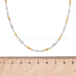 2Pcs 2 Styles Two Tone 304 Stainless Steel Bar Link Chain Necklaces for Women&nbsp;NJEW-JN05962