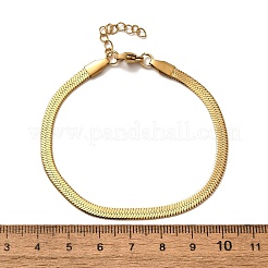 Unisex 304 Stainless Steel Herringbone Chain Bracelets&nbsp;X-BJEW-O177-01A-G