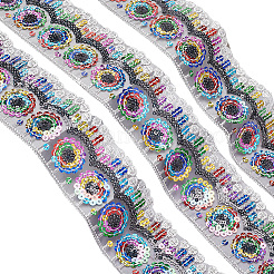 4~4.5M Ethnic Style Polyester Lace Trim with Colorful Paillette&nbsp;OCOR-GF0002-39A