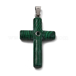 Natural & Synthetic Mixed Gemstone Cross Pendants&nbsp;KK-D021-04P