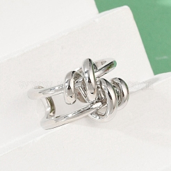 Brass Adjustable Cuff Rings for Women&nbsp;RJEW-C129-03P