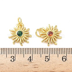 Brass Micro Pave Cubic Zirconia Pendants&nbsp;KK-I381-09G