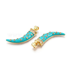 Brass Micro Pave Cubic Zirconia Pendants&nbsp;KK-N227-02B