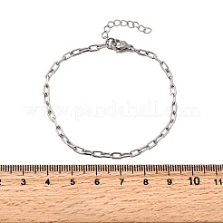 304 Stainless Steel Paperclip Chain Bracelets for Women Men&nbsp;BJEW-A050-03P
