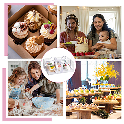 6Pcs Folding Paper Cupcake Storage Boxes with Clear Lids&nbsp;CON-UN0001-05A