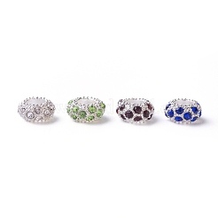Silver Color Plated Alloy Rhinestone European Beads&nbsp;CPDL-X0001-02