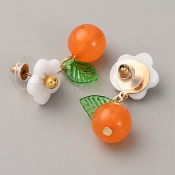 Resin Dangle Stud Earrings&nbsp;EJEW-WH0014-156