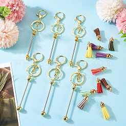DIY Alloy & Aluminum Alloy Bar Beadable Keychain Making Kits&nbsp;DIY-TA0012-43G