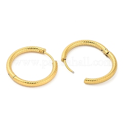 Ion Plating(IP) 304 Stainless Steel Twist Rope Huggie Hoop Earrings&nbsp;EJEW-G374-01F-G