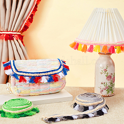 6Pcs 6 Colors Polyester Tassel Ribbons&nbsp;SRIB-GA0001-15