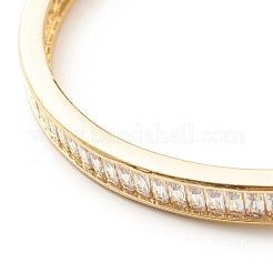Clear Cubic Zirconia Hinged Bangle&nbsp;BJEW-B054-29G