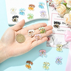 16Pcs 8 Colors Alloy & Glass Pendants&nbsp;PALLOY-YW00166