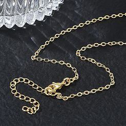 2MMM Brass Cable Chain Necklaces for Women&nbsp;KK-CBA2293-01G