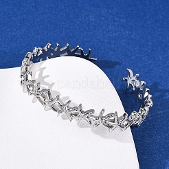 Brass Cuff Bangles for Women&nbsp;BJEW-F514-02P