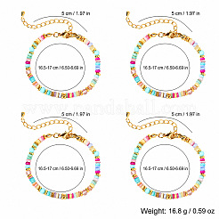 Bohemian Dyed Natural Shell Heishi Beaded Bracelet Sets&nbsp;MF5991-1