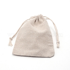 Flax Cloth Blank DIY Craft Drawstring&nbsp;ABAG-WH0005-48C