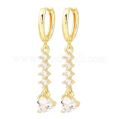 Brass Micro Pave Cubic Zirconia Hoop Dangle Earrings&nbsp;KK-CBA8324-07G-02