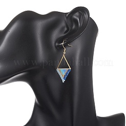 5 Pairs 5 Styles Glass Seed Beaded & 304 Stainless Steel Dangle Earrings&nbsp;EJEW-MZ00715
