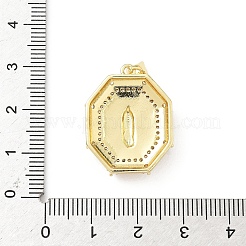 Brass Micro Pave Clear Cubic Zirconia Pendants&nbsp;KK-B141-48G-02