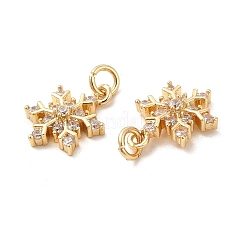 Rack Plating Brass Micro Pave Cubic Zirconia Charms&nbsp;KK-E081-15G