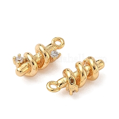 Brass Micro Pave Clear Cubic Zirconia Charms&nbsp;KK-B160-17G