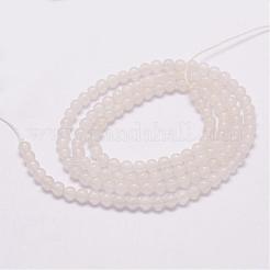 Natural White Jade Beads Strands&nbsp;G-N0190-09-3mm