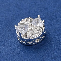 Rack Plating Brass Micro Pave Cubic Zirconia Beads&nbsp;KK-Z082-04S