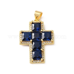 Brass Pave Cubic Zirconia Pendants&nbsp;CU-CBA03AF-17G