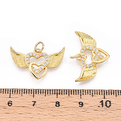 Brass Micro Pave Cubic Zirconia Pendants&nbsp;ZIRC-T016-03G