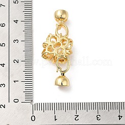 Rack Plating Brass Pave Clear Cubic Zirconia Fold Over Clasps&nbsp;KK-E084-13G